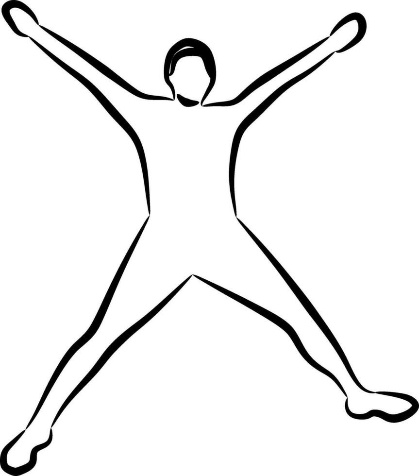 a simple line drawing of someone jumping vector