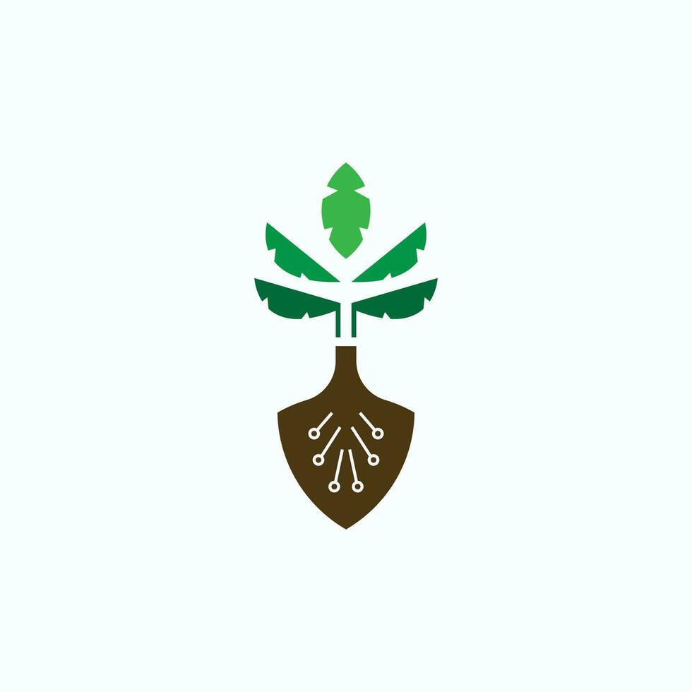 vector combination of scope and tree simple logo icon.
