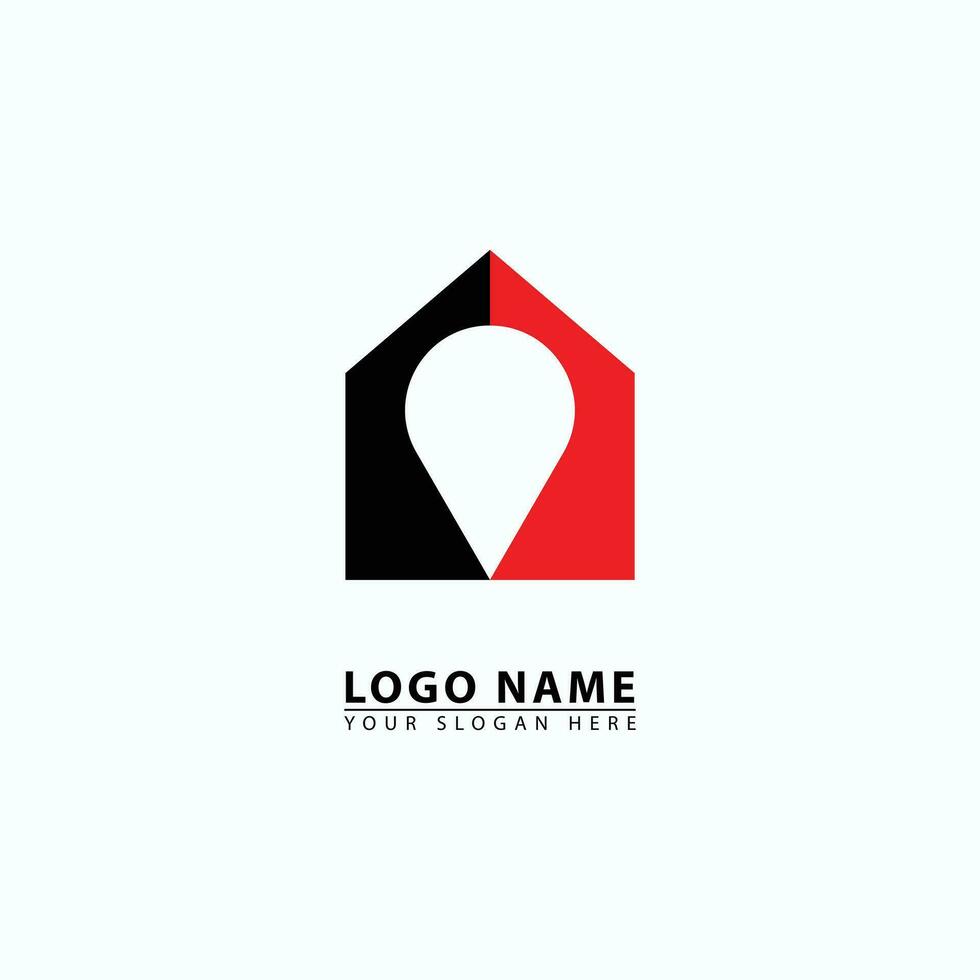 simple home location vector icon logo