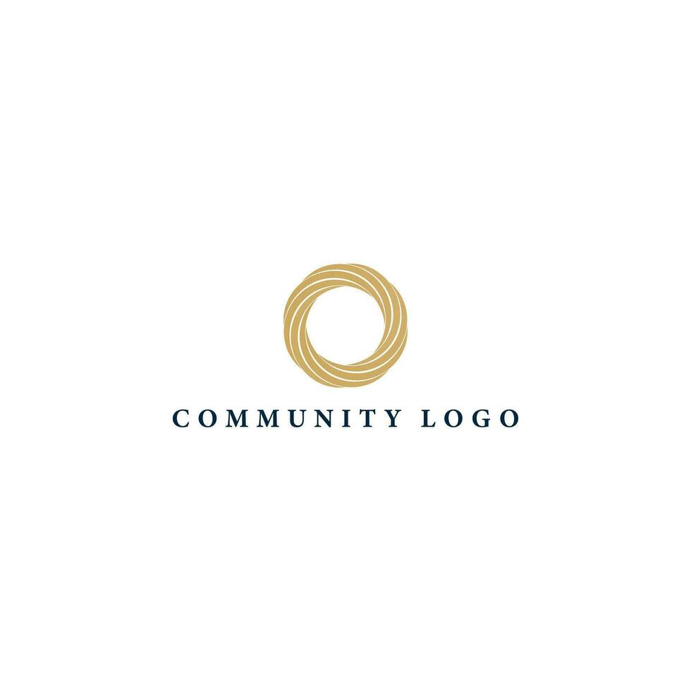 Rounded Line Linked Icon Isolated on White Background. Usable for Teamwork and Family Logos. Flat outline Vector Logo Vector Icon Symbol Template