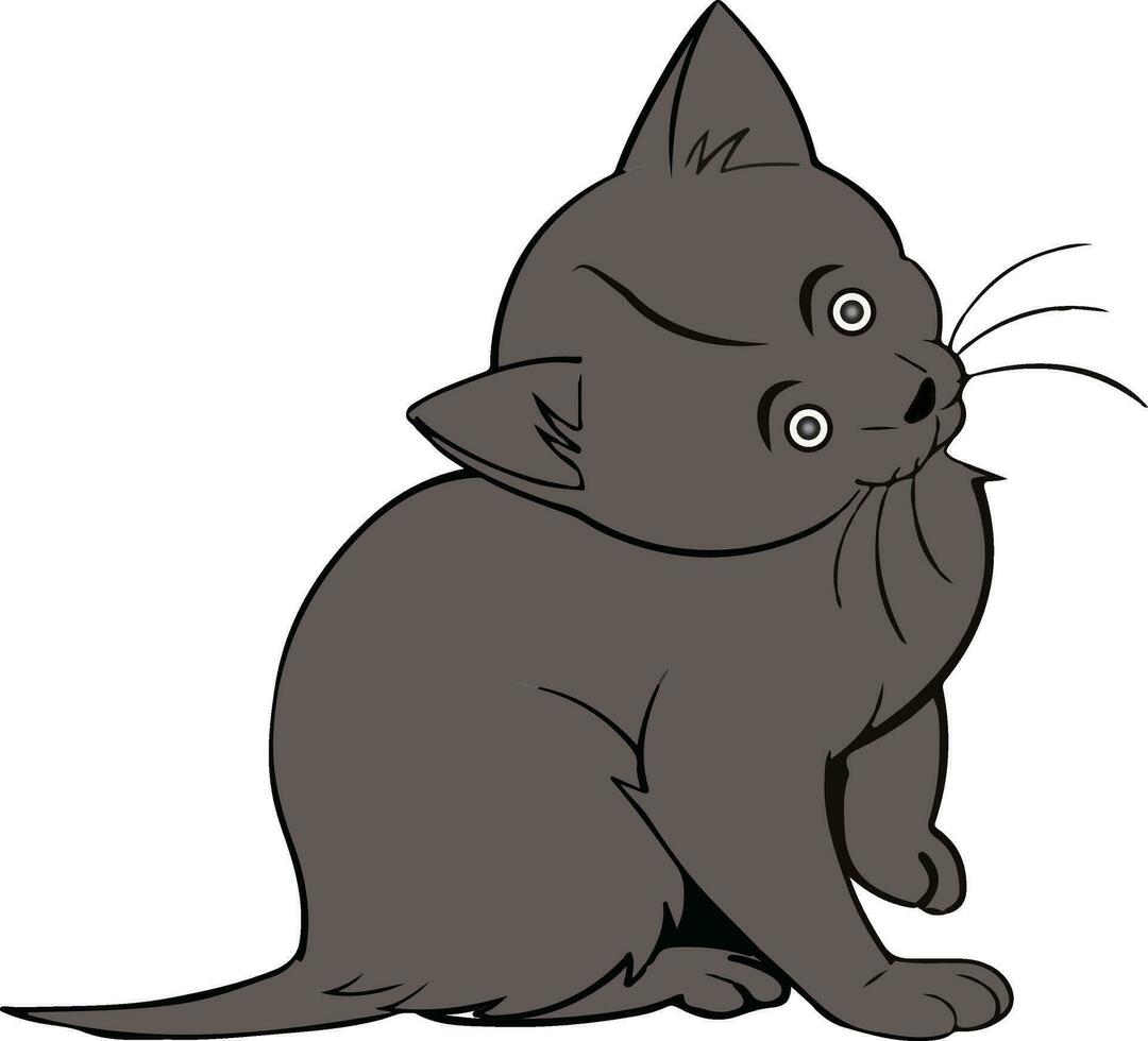Animal Cartoon Cat Drawing vector