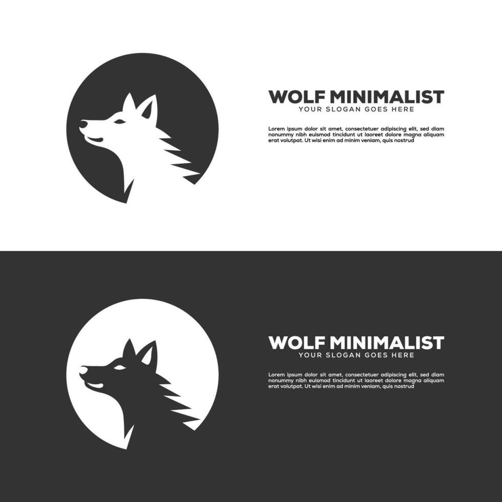Wolf Logo Minimalist vector