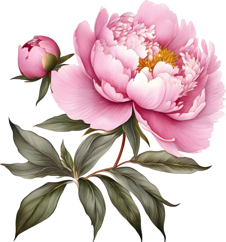 Picture of many peonies Chinese watercolor style. AI-generated. png