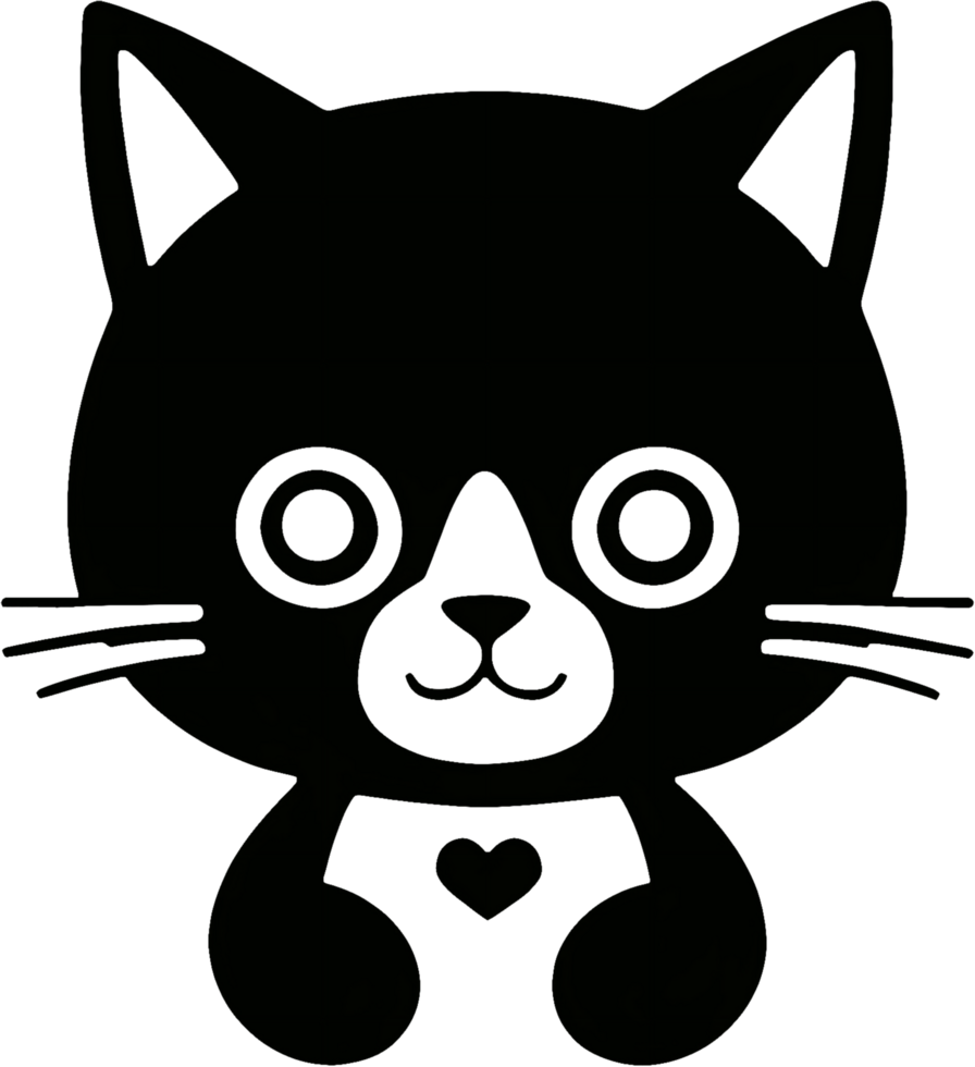 Close-up of cute cat face. AI-Generated png