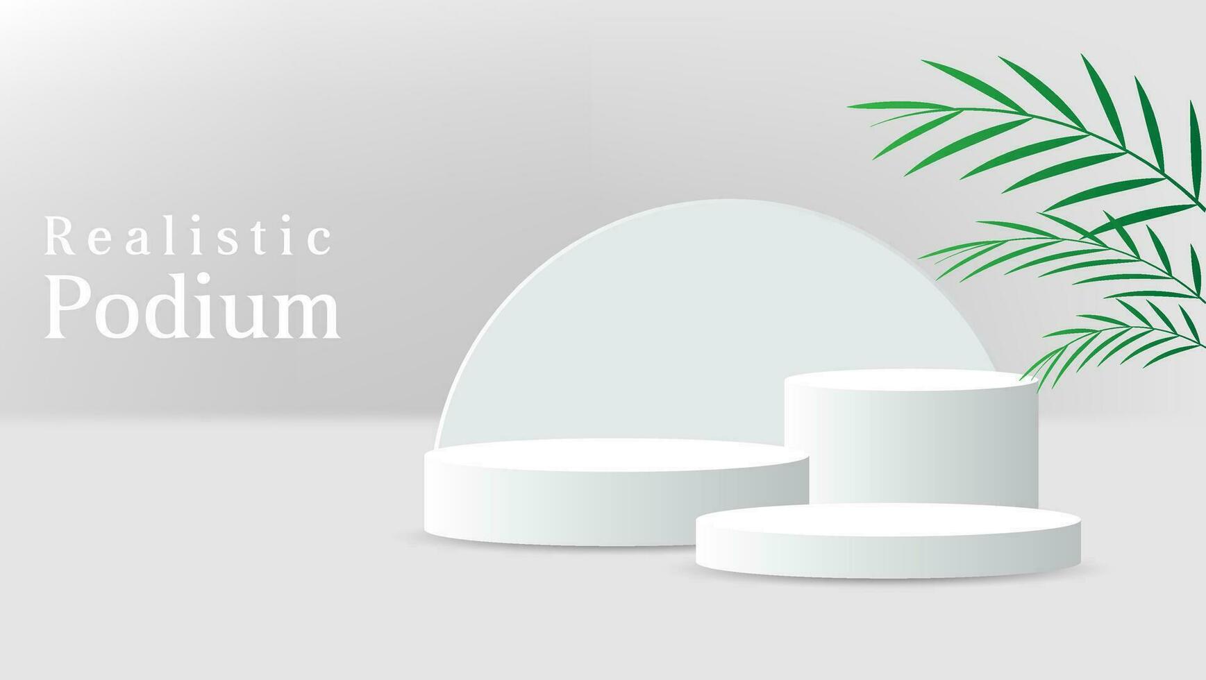 3d white podium for product display presentation. vector illustration