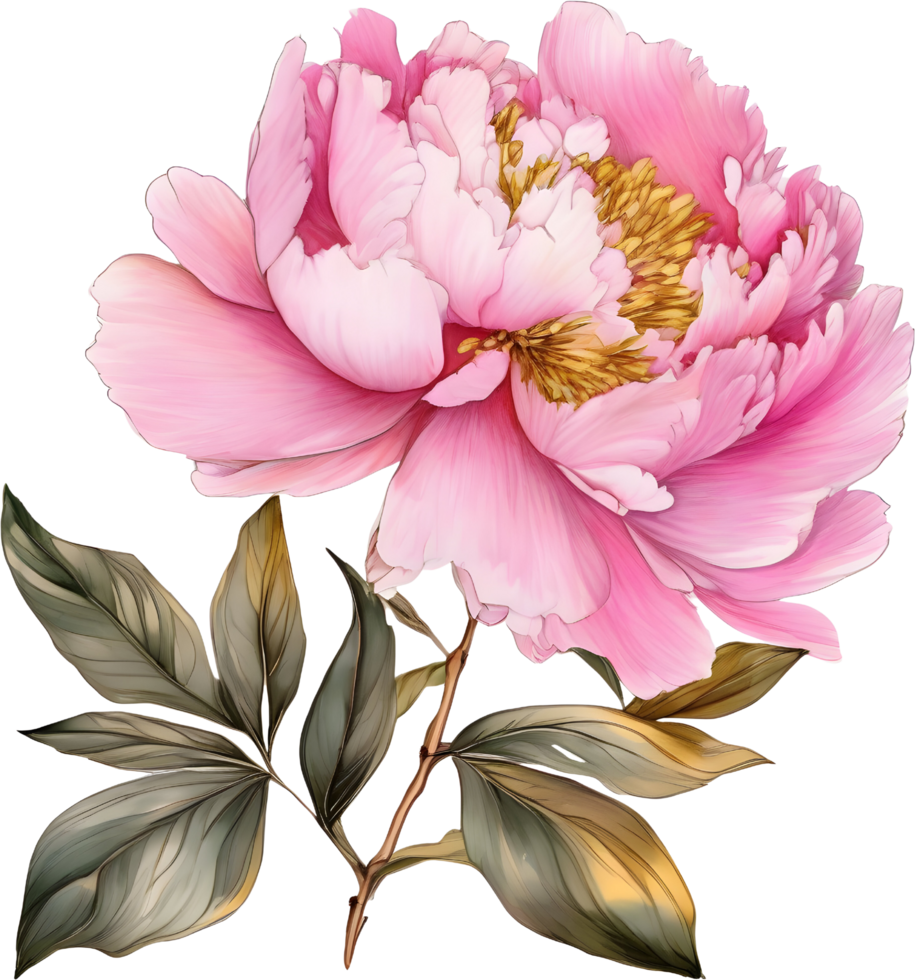 Picture of many peonies Chinese watercolor style. AI-generated. png