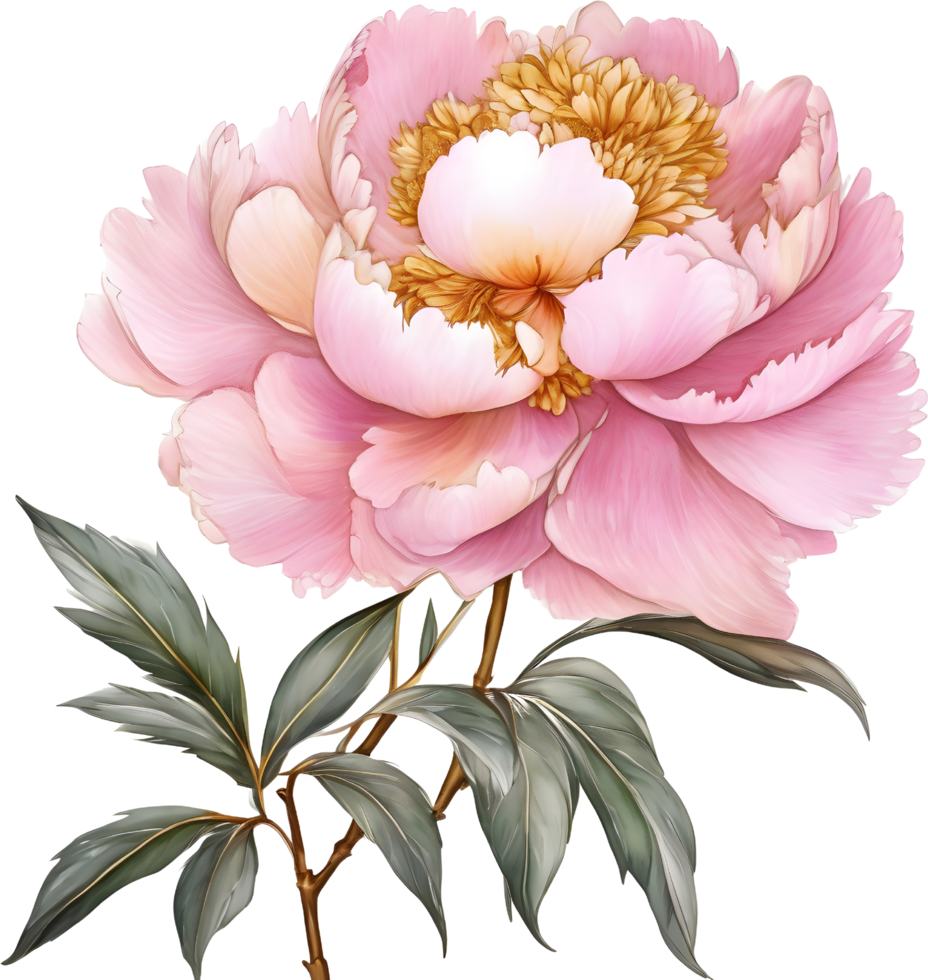 Picture of many peonies Chinese watercolor style. AI-generated. png