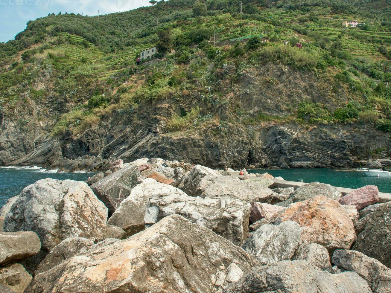 cinque terre at the mediterranean sea photo