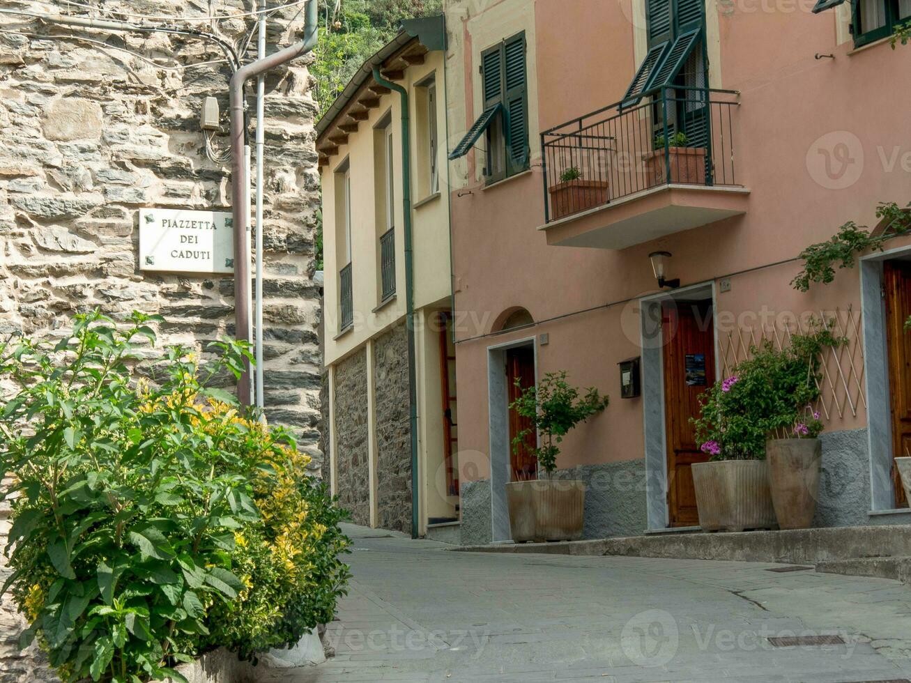 cinque terre at the mediterranean sea photo