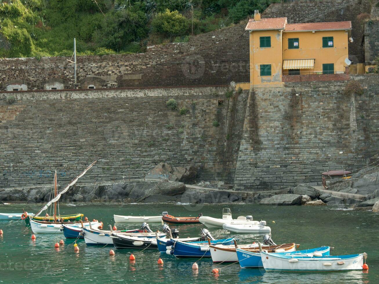 cinque terre at the mediterranean sea photo