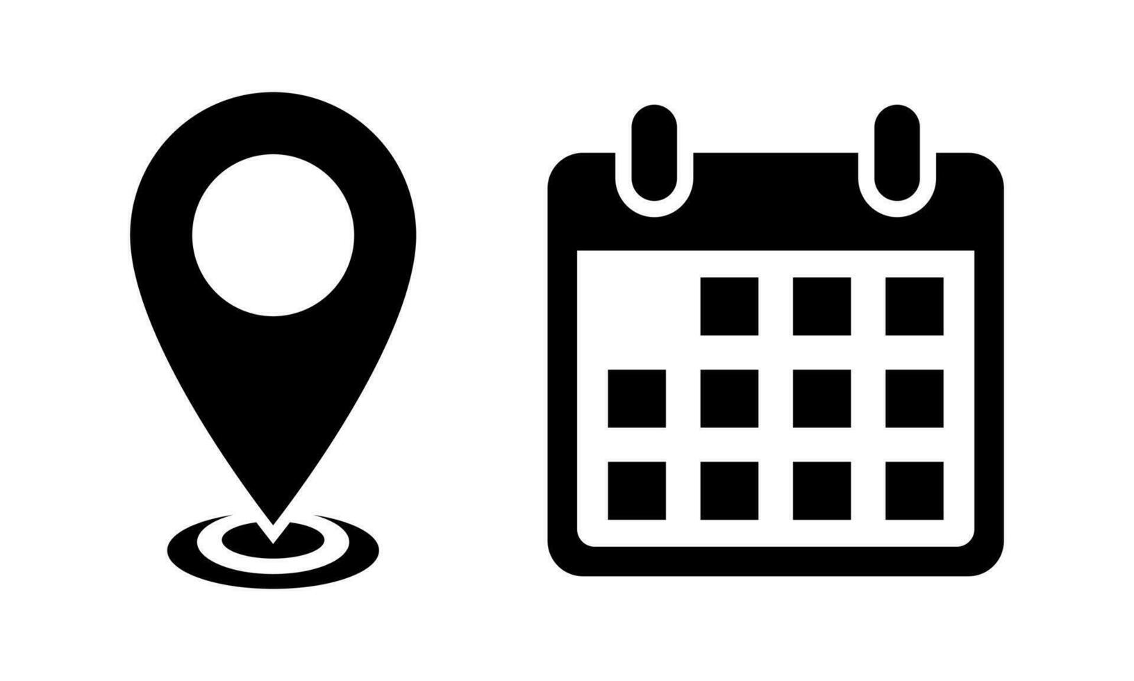 Location and calendar icon vector. Address and date sign symbol vector
