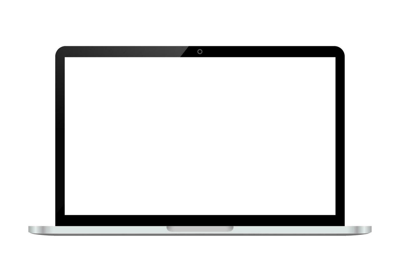 Modern laptop computer vector for mockup. Notebook screen illustration. Template for a content