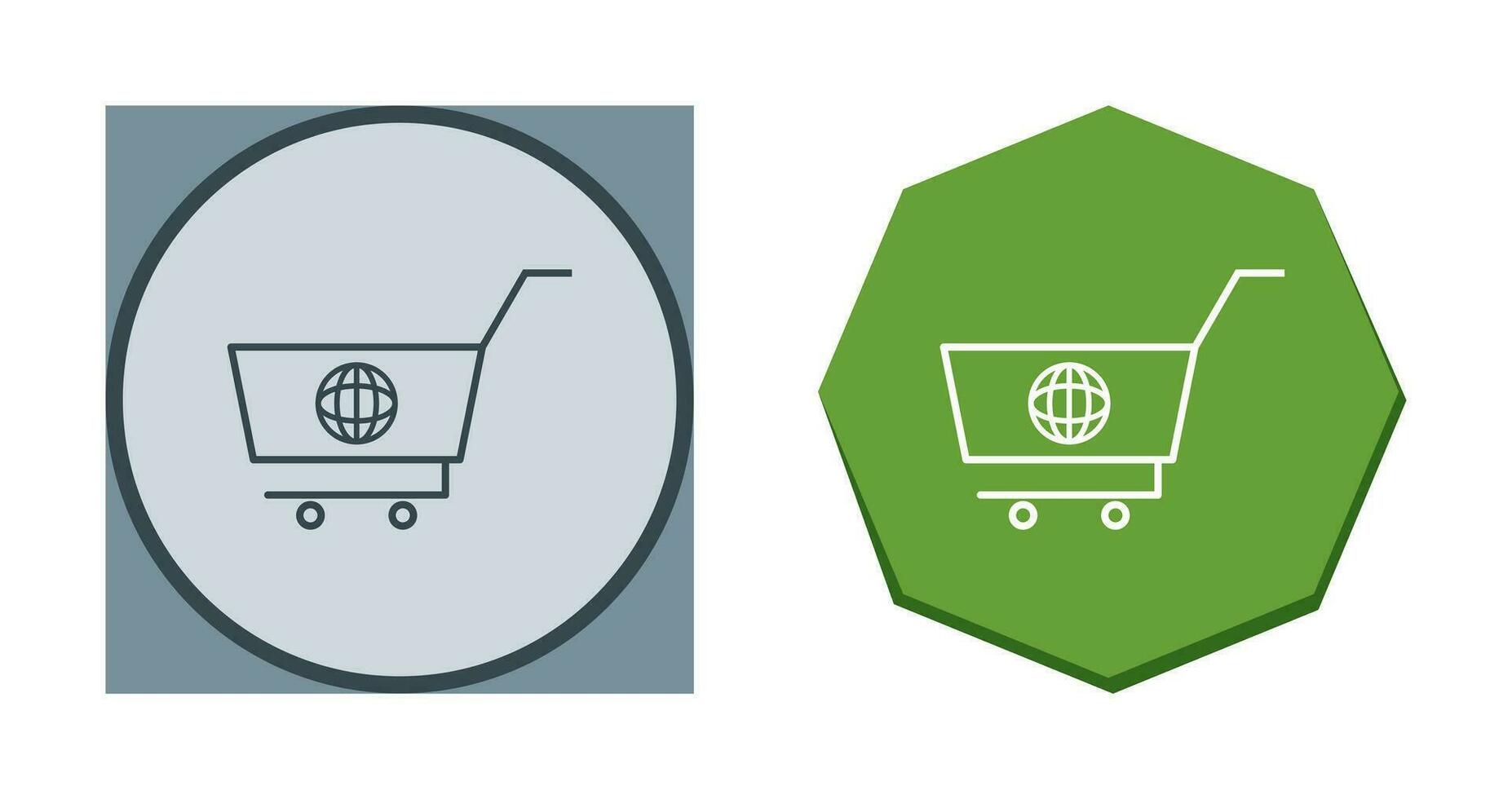 icono de vector de compras global único