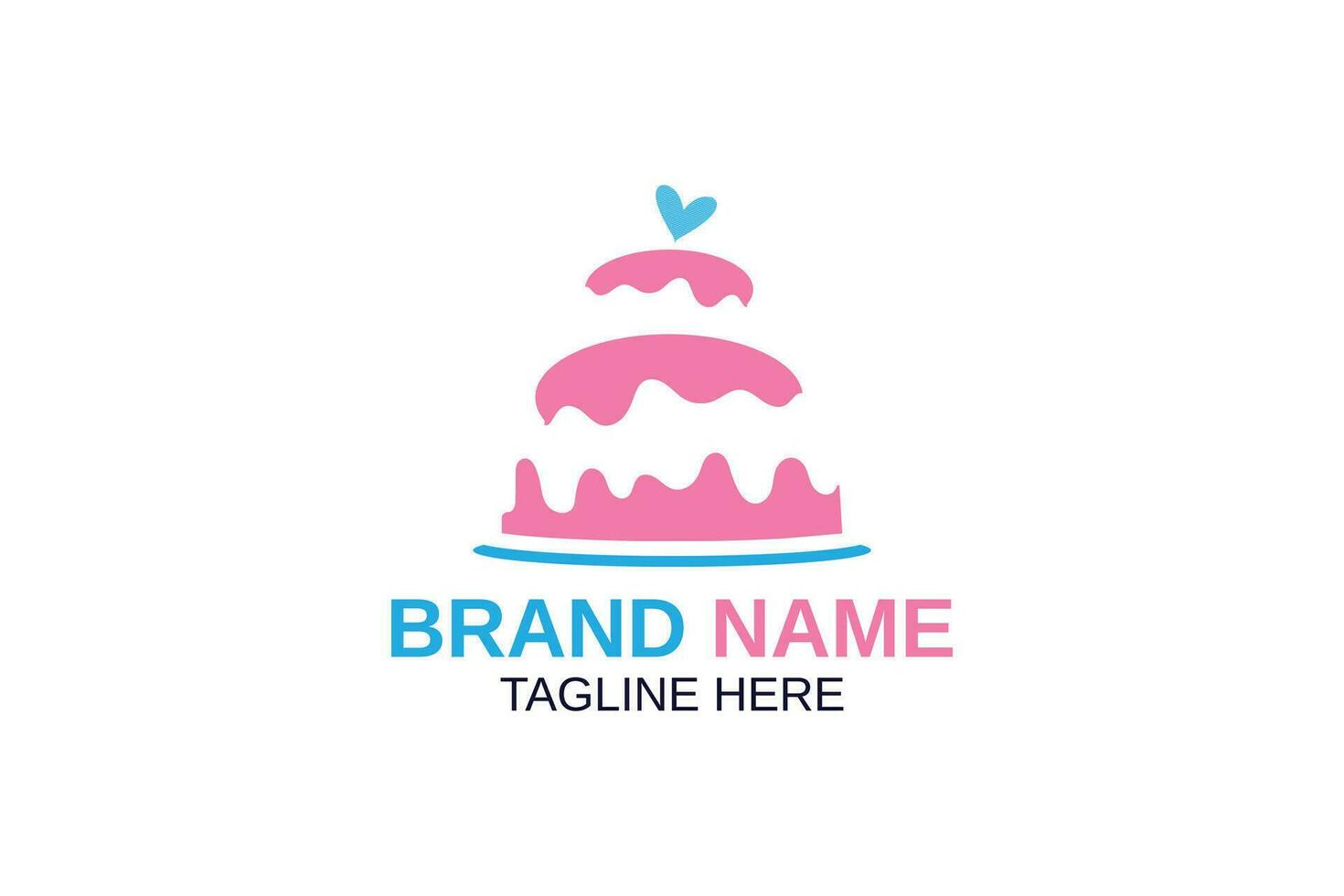 Simple cake logo design vector. vector