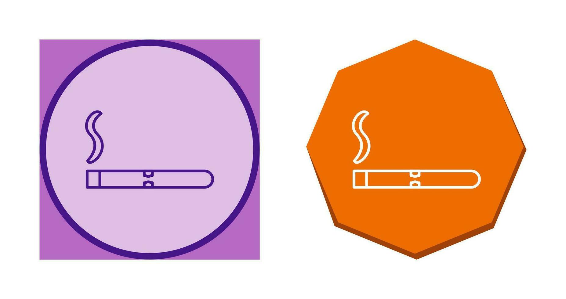 icono de vector de cigarro encendido único