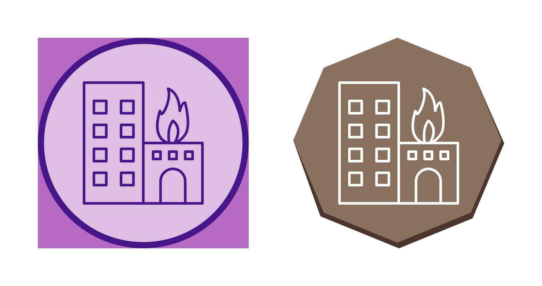 Unique Burning Building Vector Icon