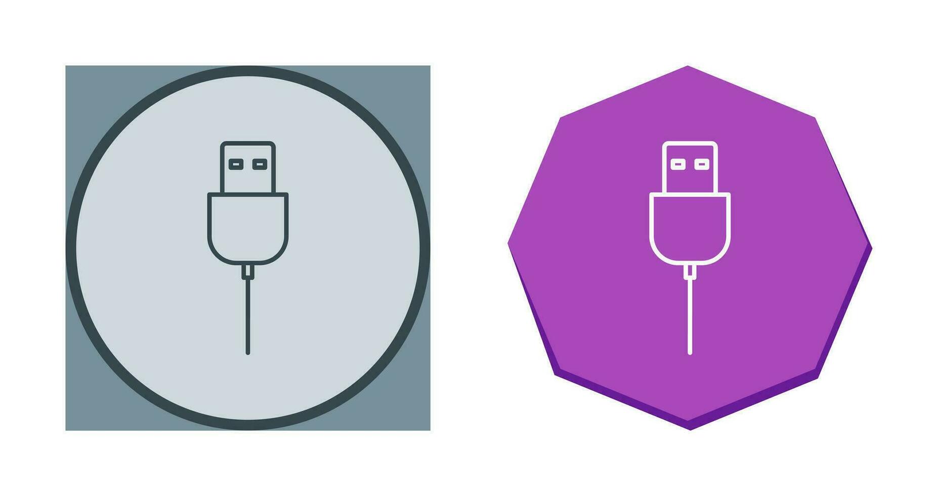 icono de vector de cable usb único