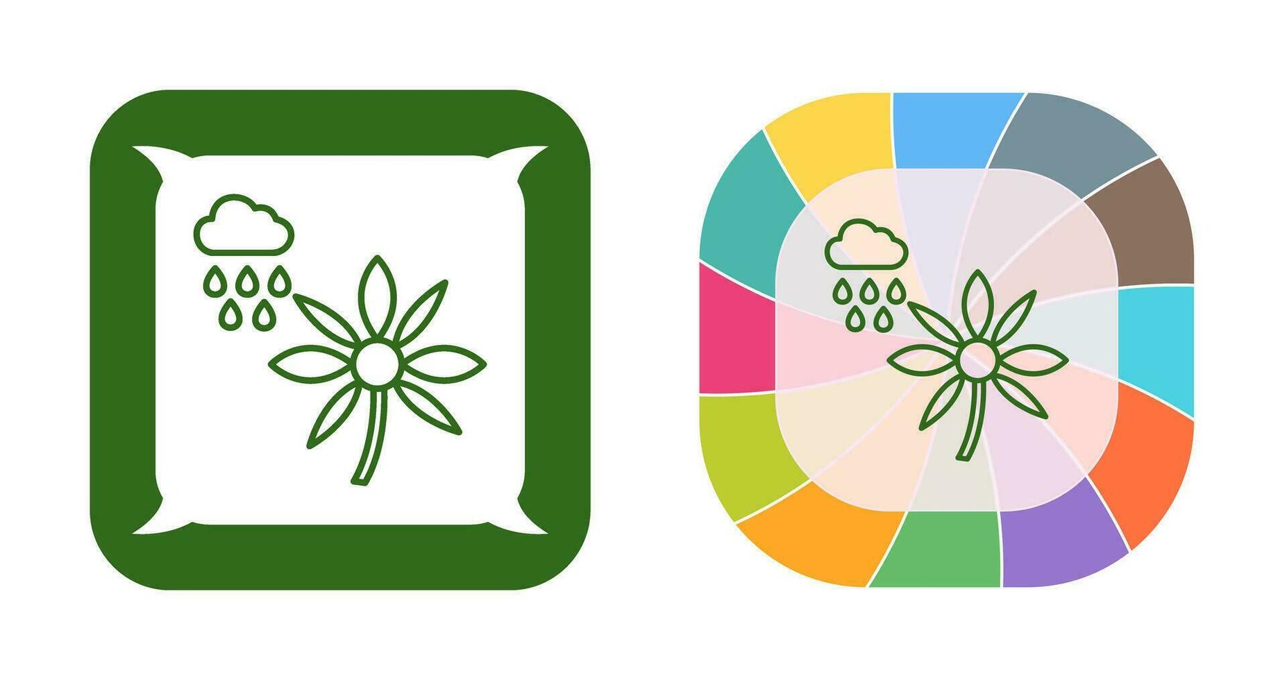Flower with rain Vector Icon