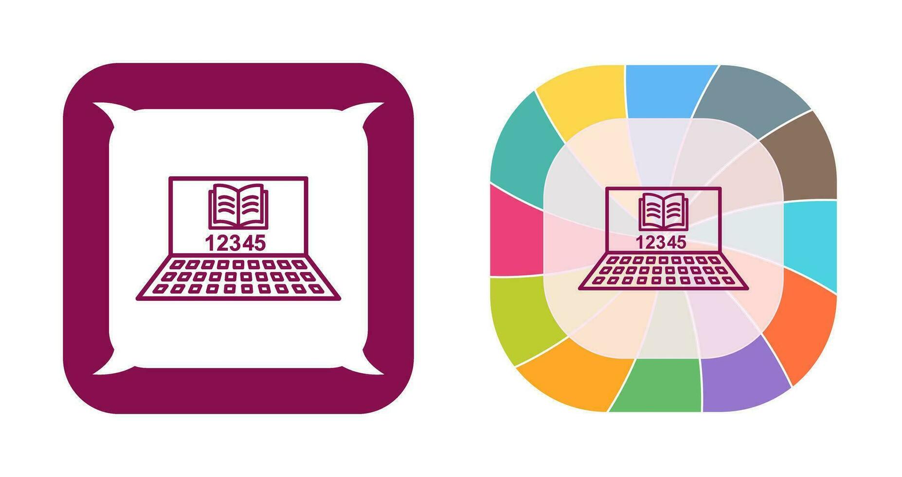 Unique Online Study Vector Icon