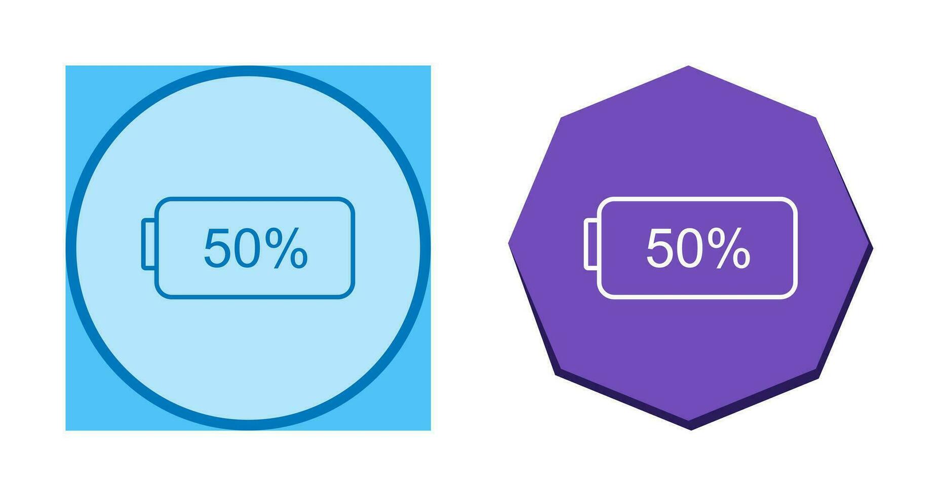 Unique Half Battery Vector Icon