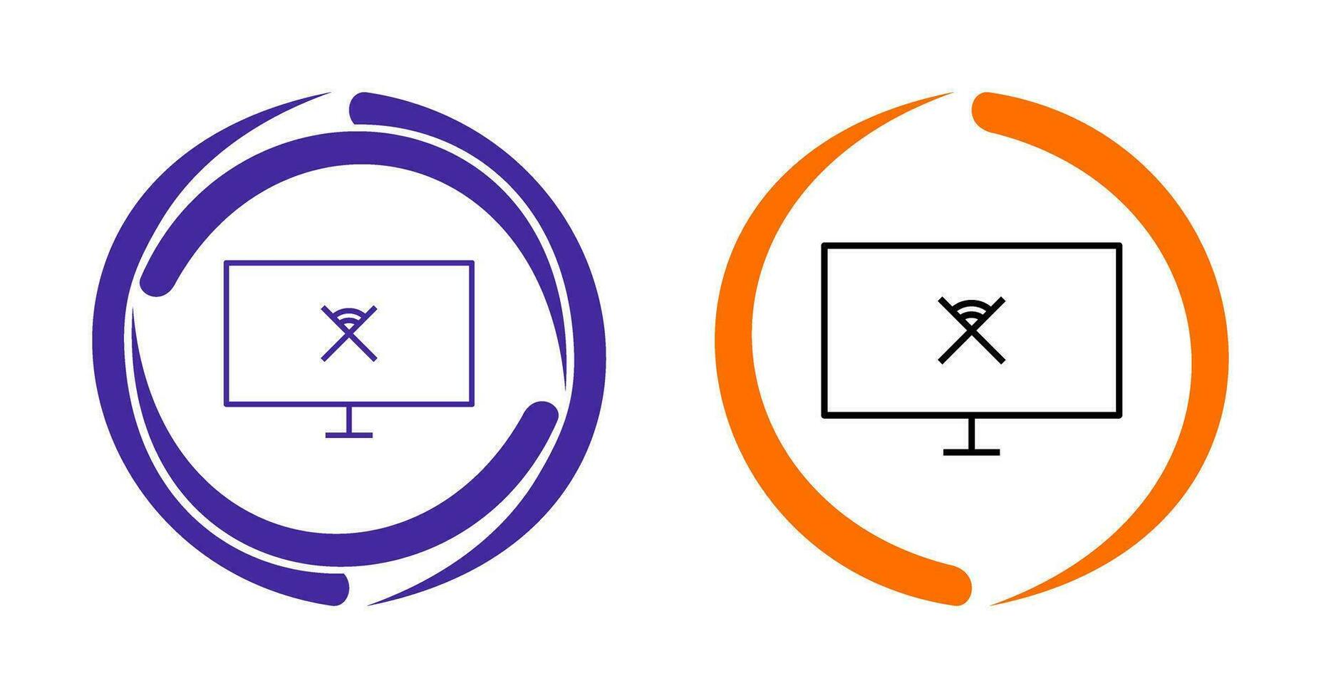Unique Disconnected Network Vector Icon