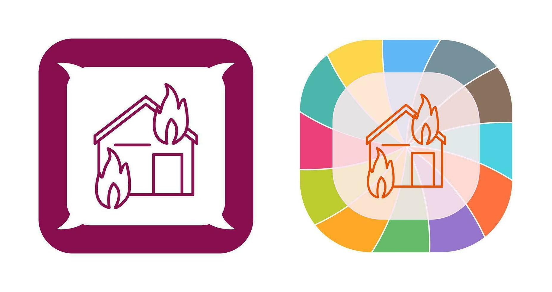 Unique Fire Consuming House Vector Icon