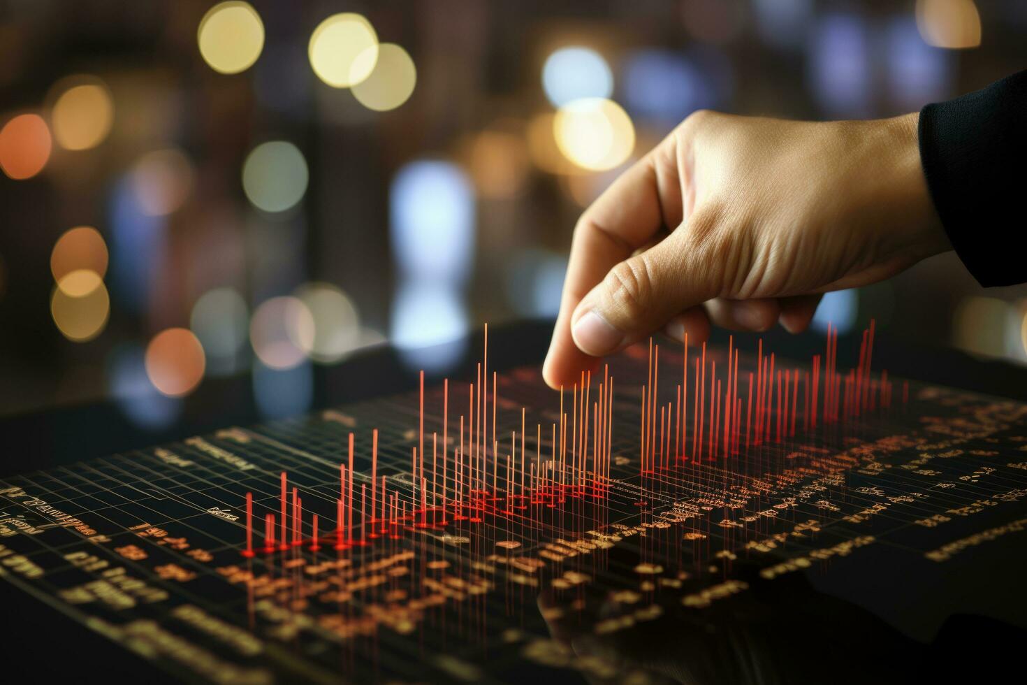 Business finance data analysis chart. Financial management technology. Virtual screen. photo