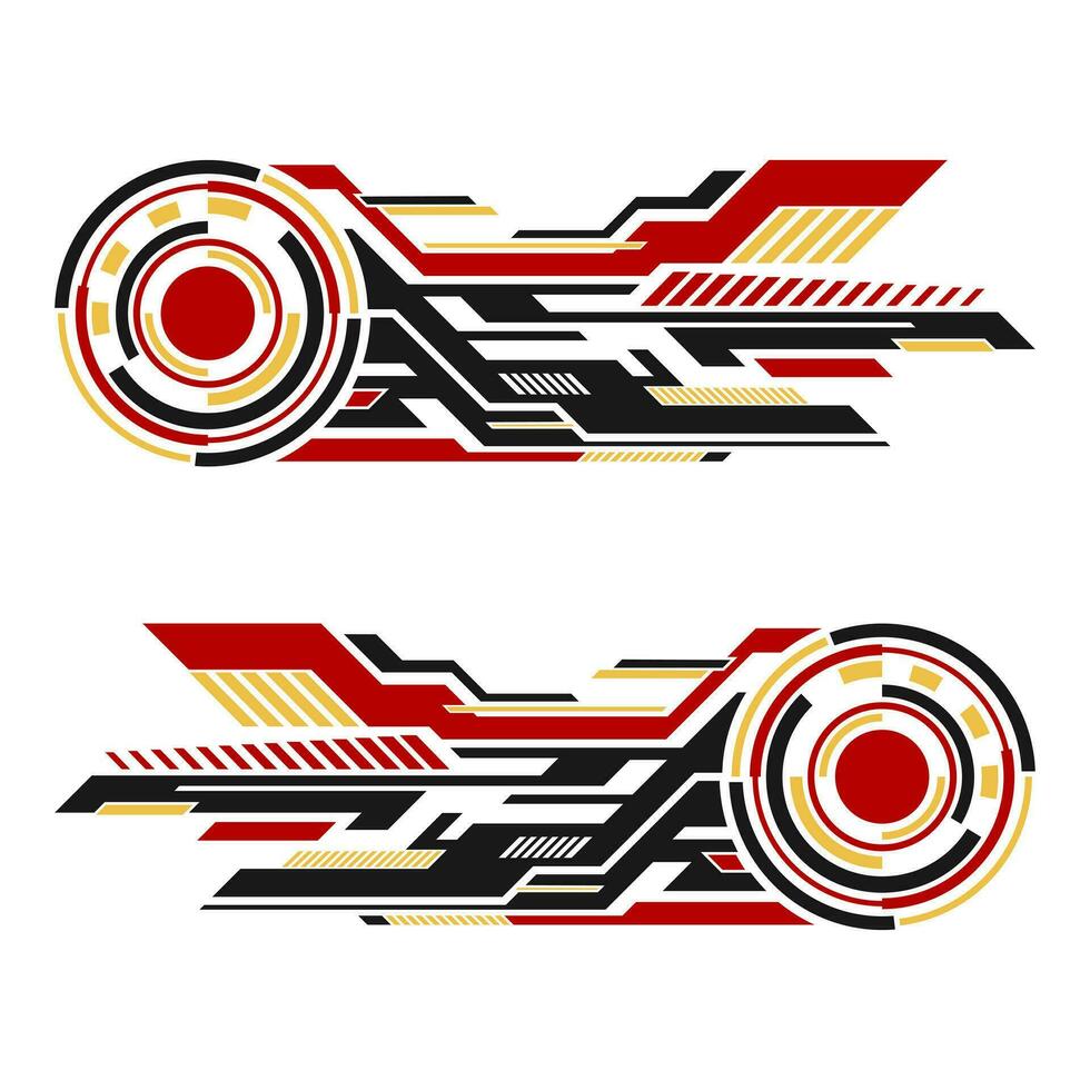 Future style geometric shape vehicle wrap decal vector