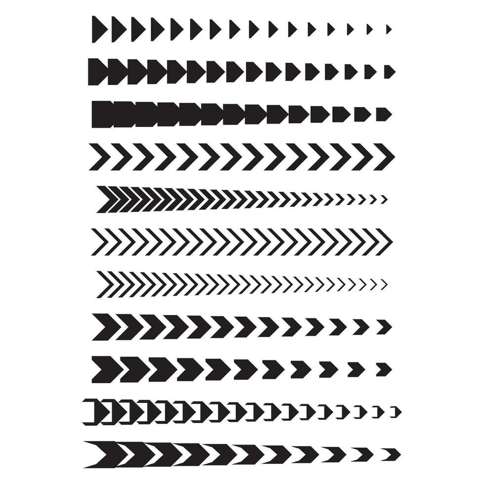 collection of arrow sign pattern isolated white background vector