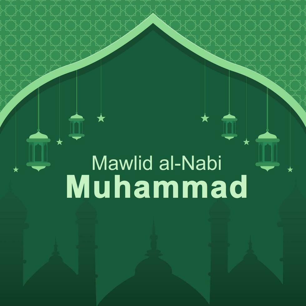 plano diseño antecedentes de mawlid al-nabi Mahoma vector