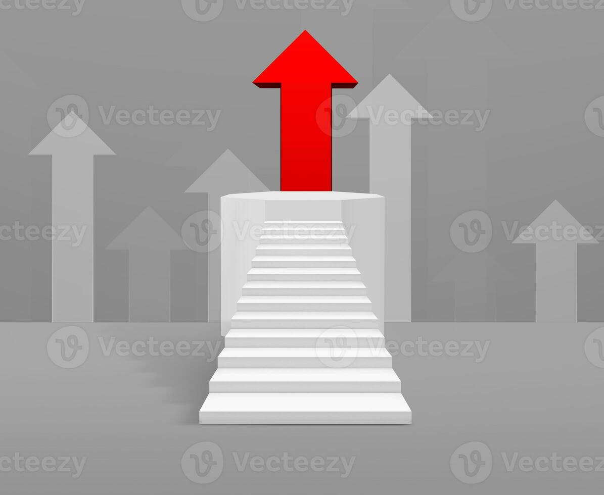 stairway to success background pointing arrow graph photo