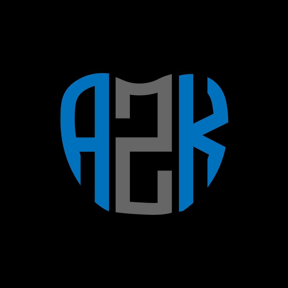 AZK letter logo creative design. AZK unique design. vector