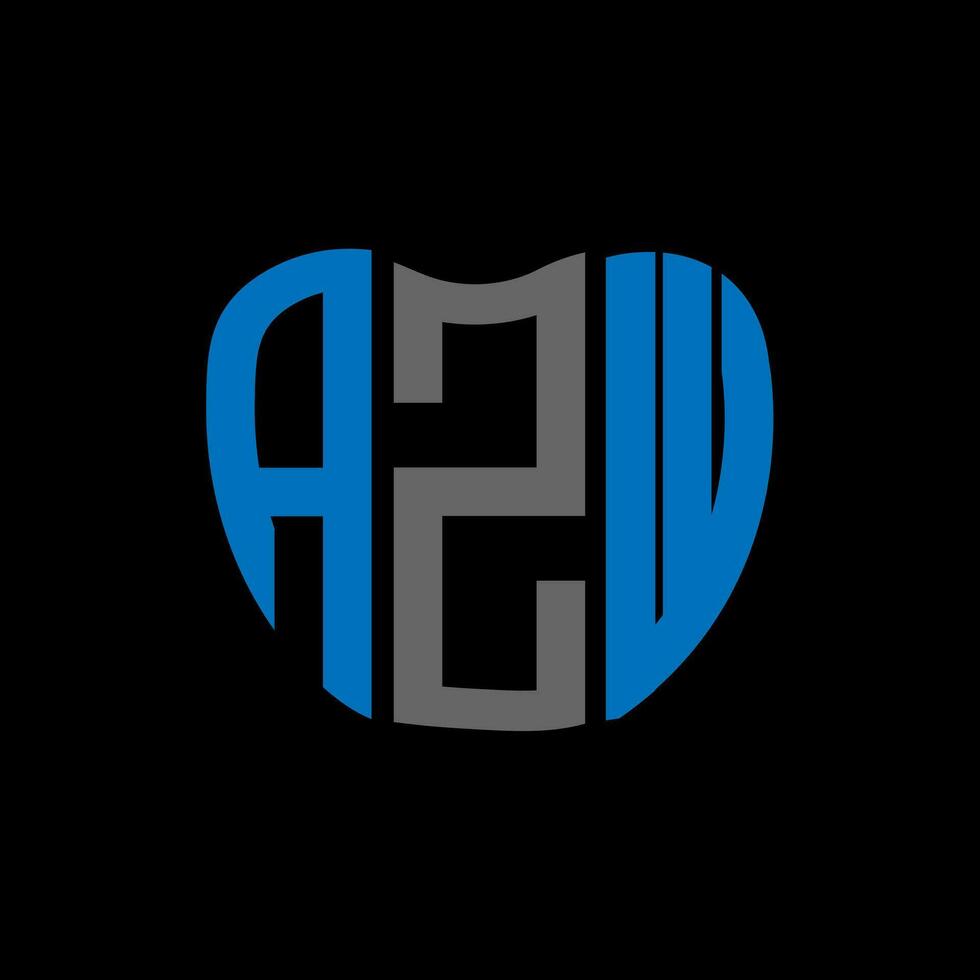 AZW letter logo creative design. AZW unique design. vector