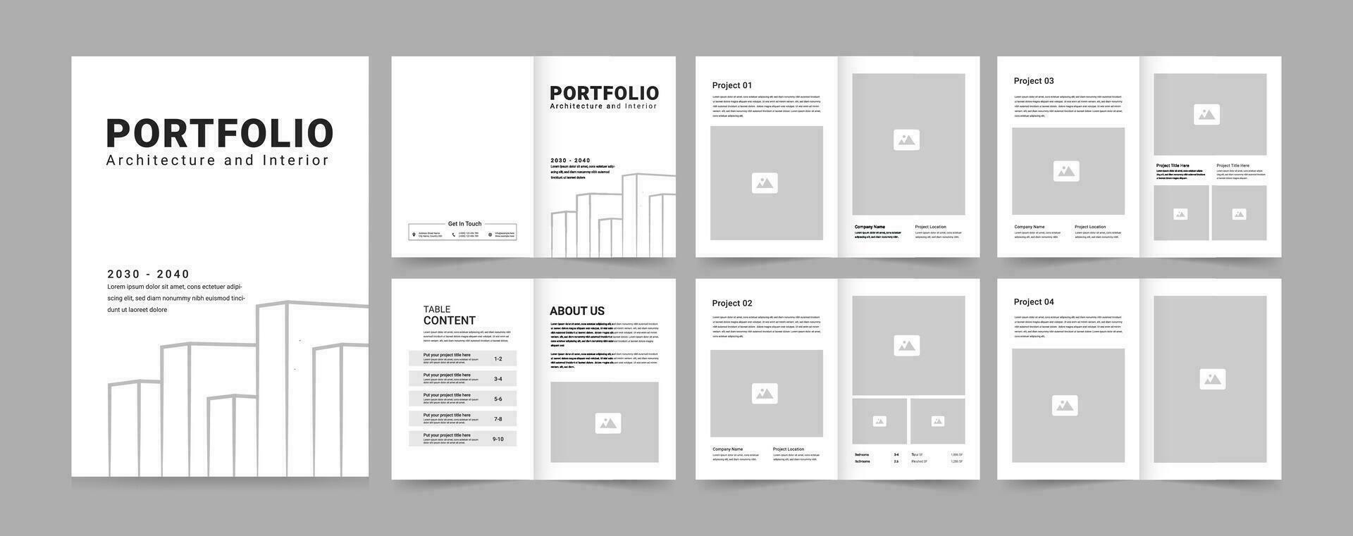 Architecture Portfolio or Portfolio Template Design vector