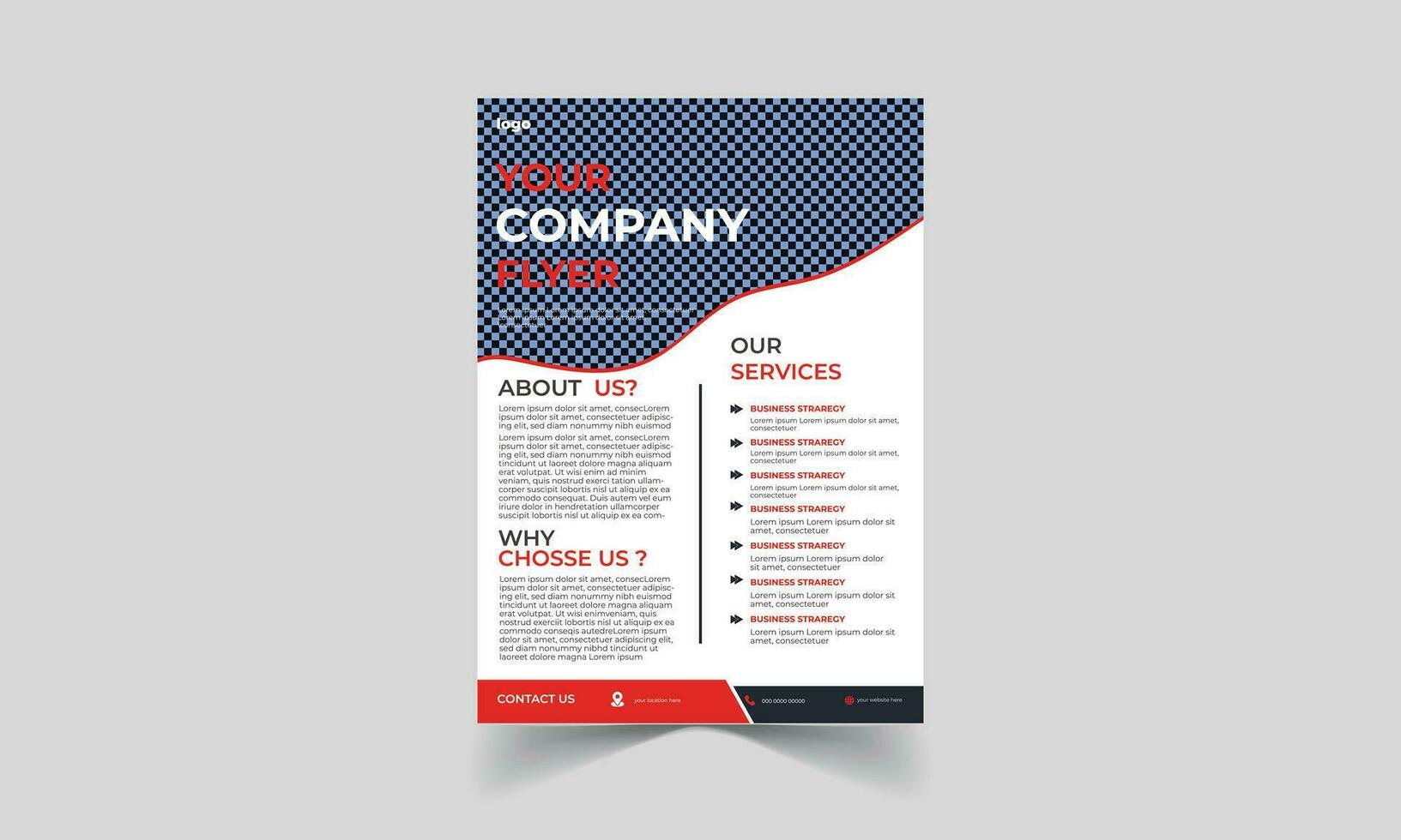 Business Flyer Template with Mock-up Pro Vector