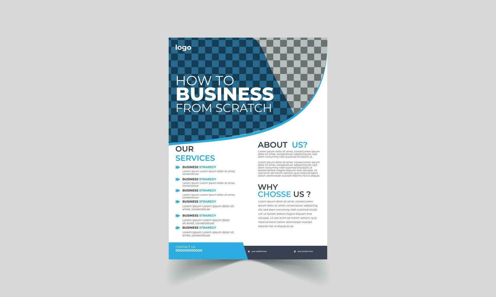 Business Flyer Template with Mock-up Pro Vector