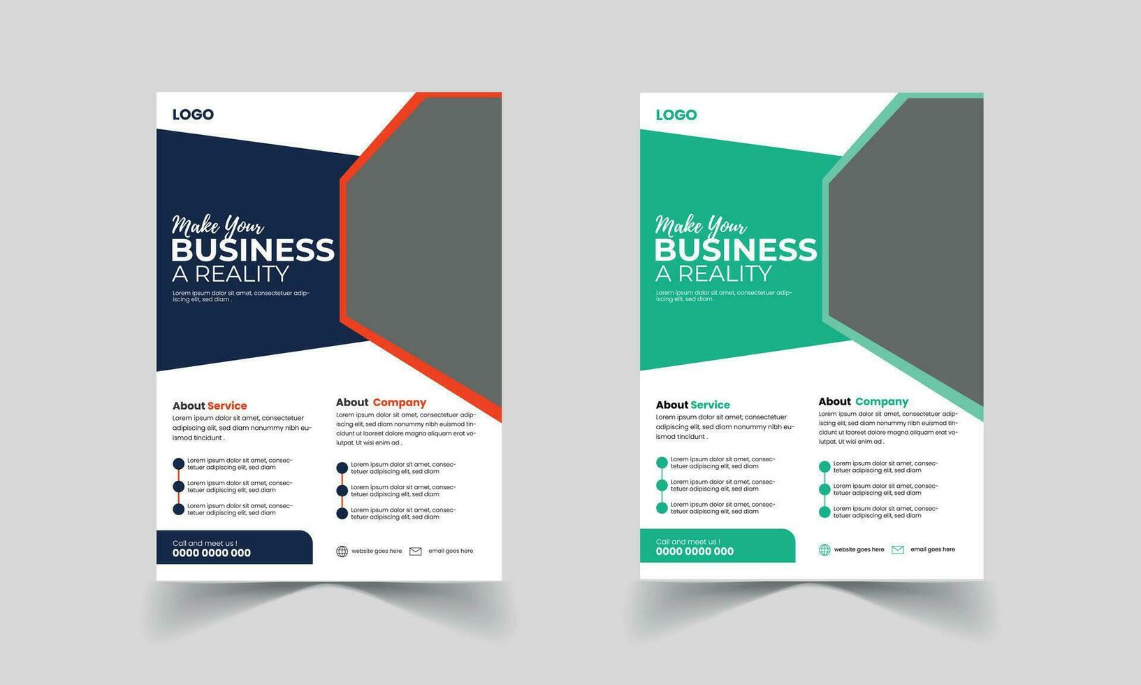 Business Flyer Template with Mock-up Pro Vector