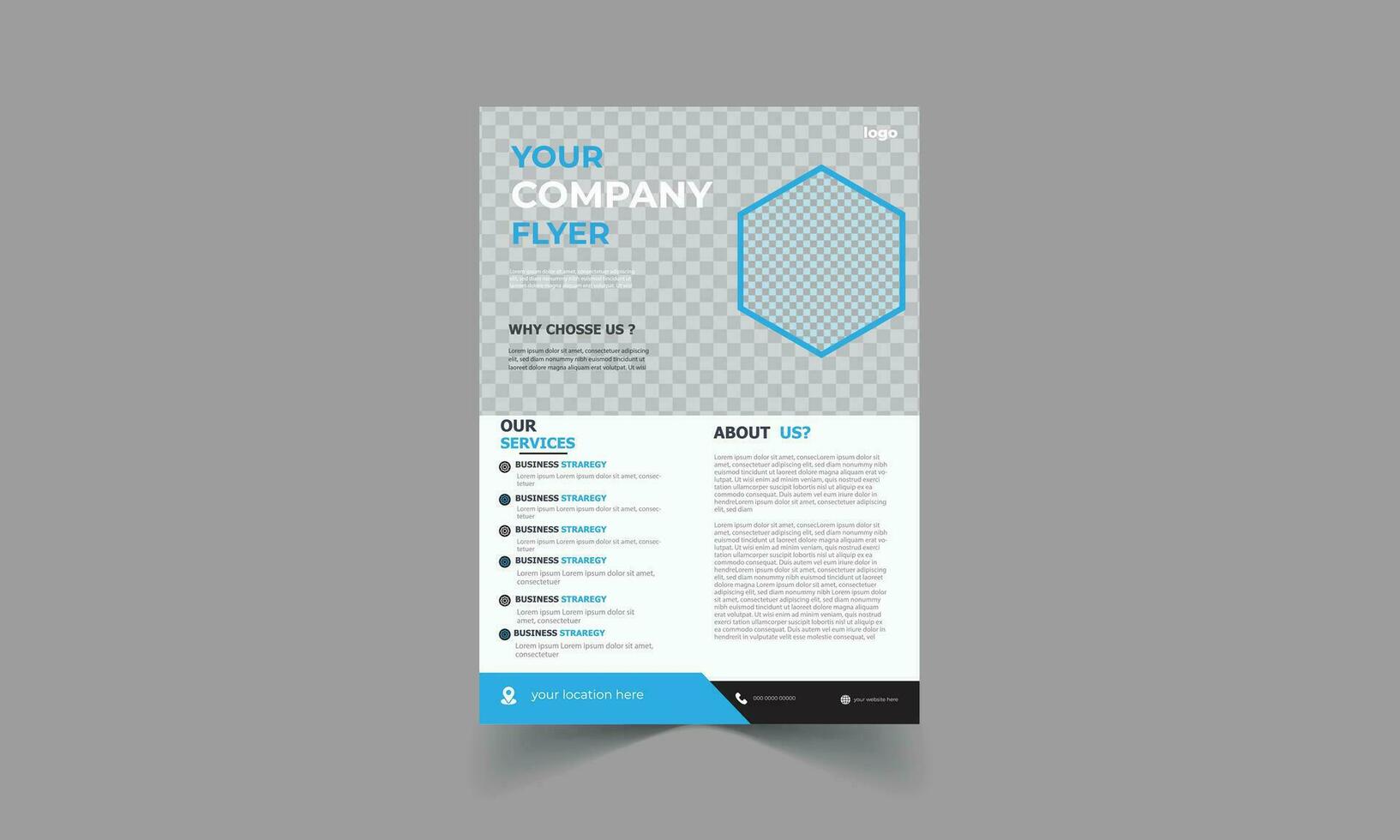 Business Flyer Template with Mock-up Pro Vector