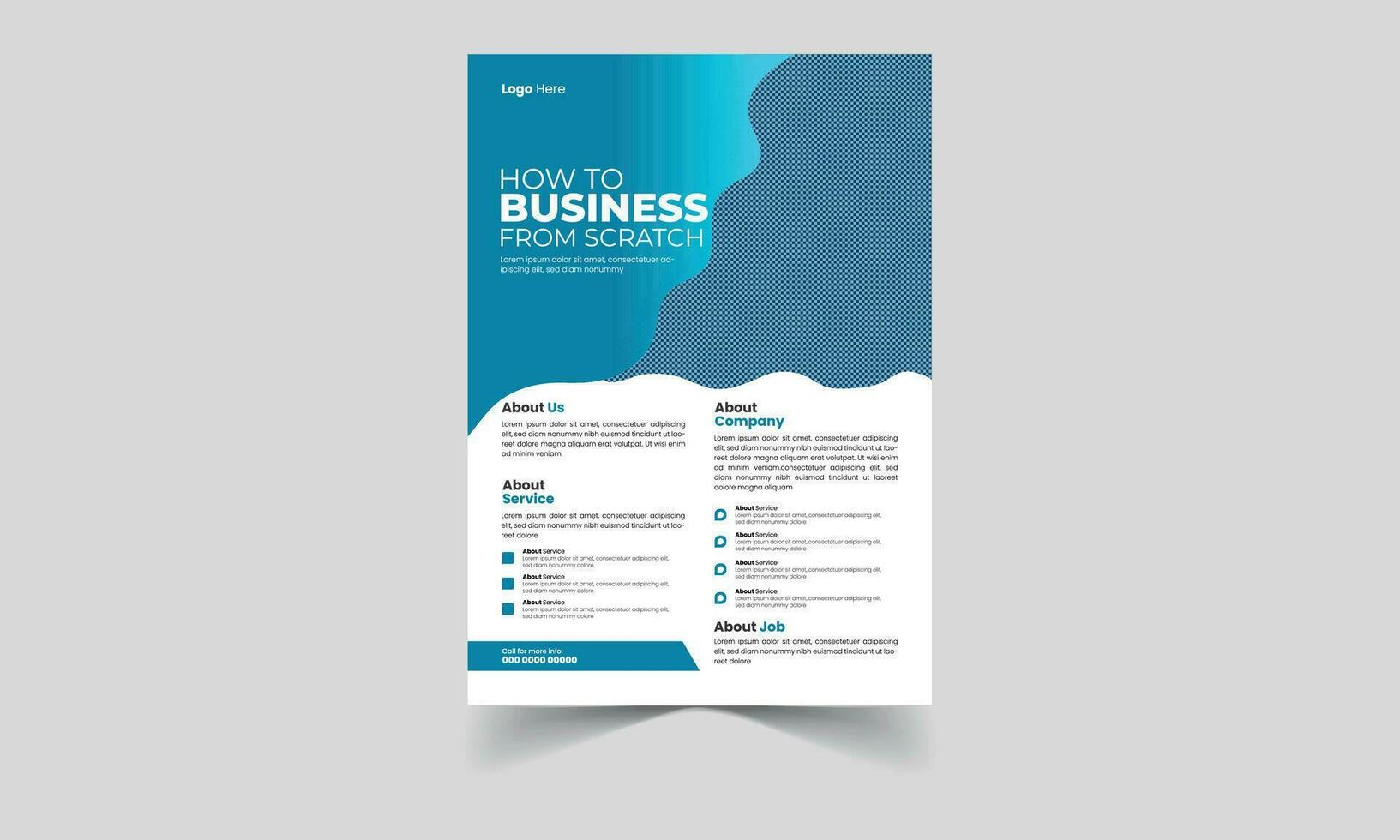 Business Flyer Template with Mock-up Pro Vector