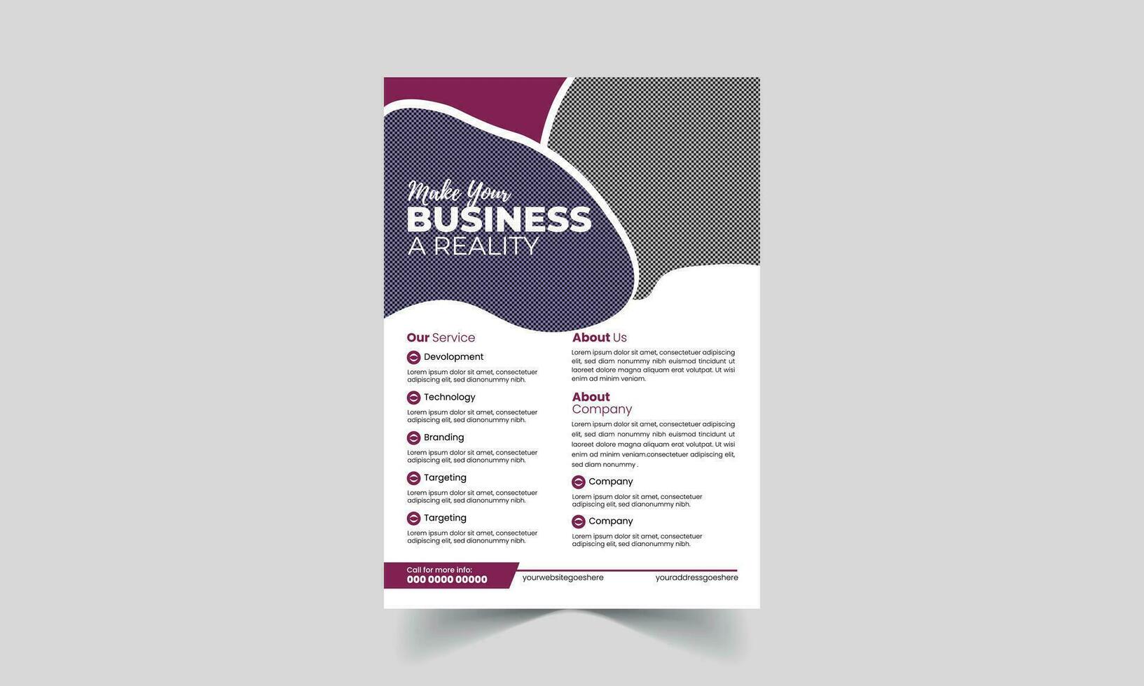 Business Flyer Template with Mock-up Pro Vector