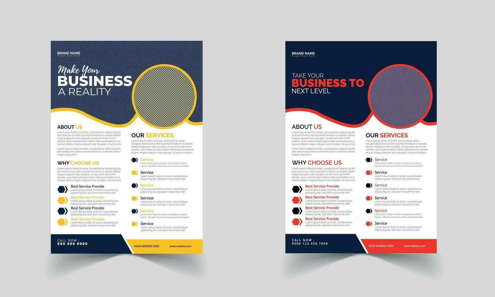 Business Flyer Template with Mock-up Pro Vector