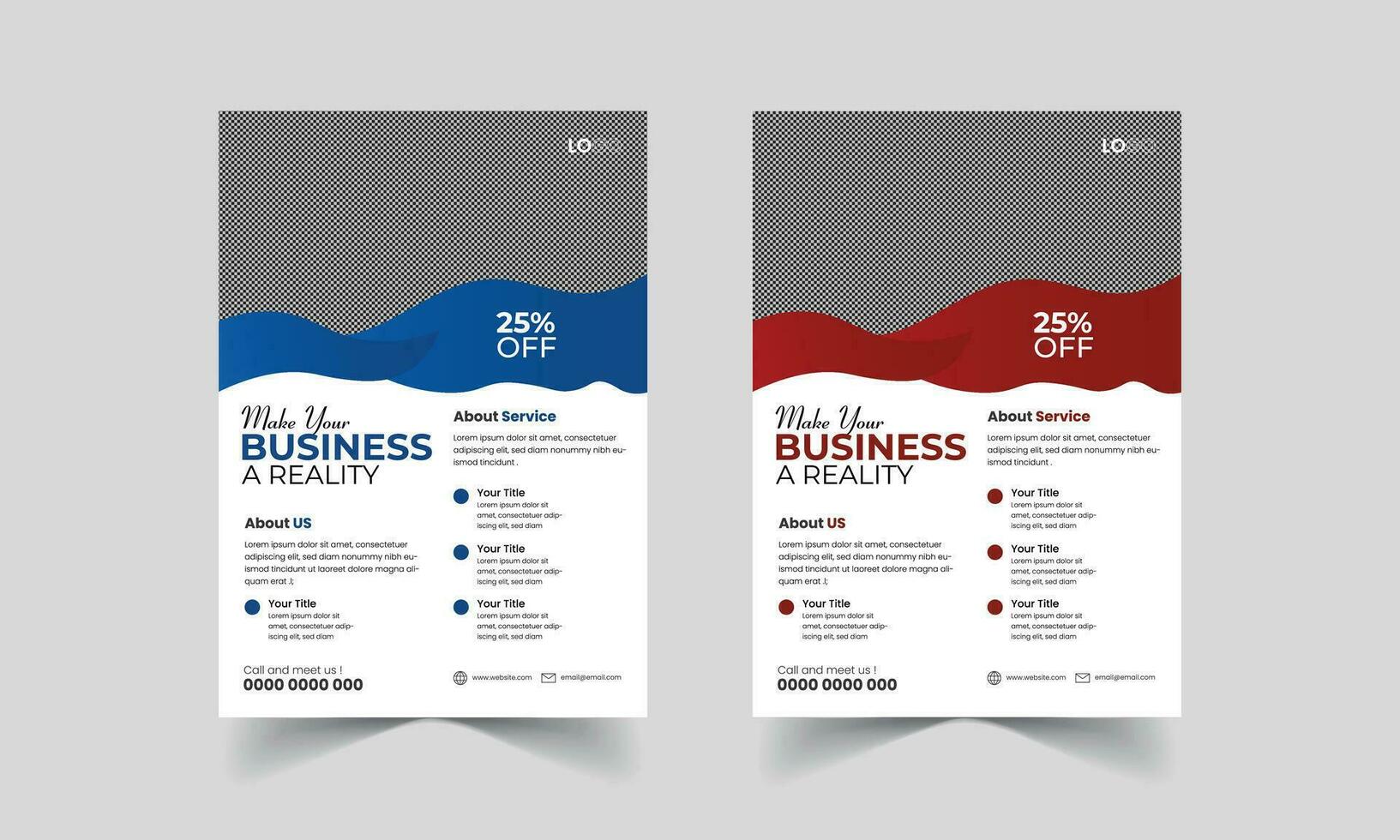 Business Flyer Template with Mock-up Pro Vector