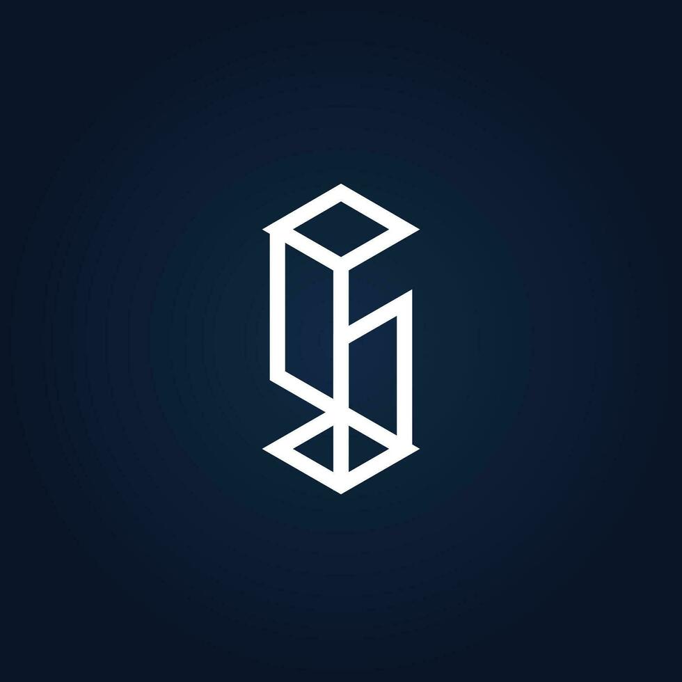 Minimal creative alphabet letters monogram icon logo of S or G. Isometry design vector. Suitable for architecture icons. vector
