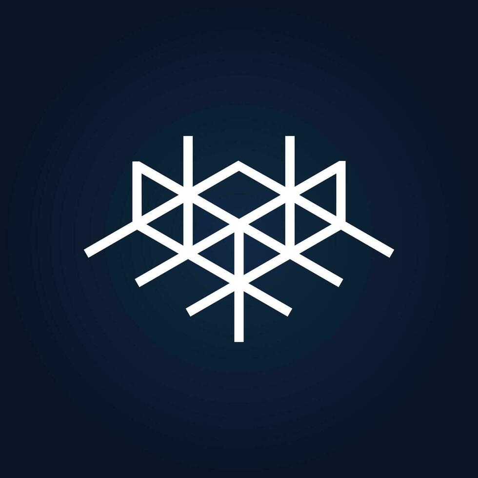 Creative line symmetry icon. Vector logo design template and illustration with minimal lines that resemble architecture icons. Isometry design with meaning solidarity and togetherness.