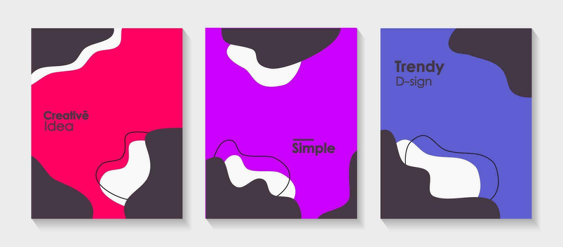 Set of abstarct creative cover with soft color, pink, purple, blue. Trendy simple design for card, cover book, poster, magazine, template, social media, brochure. Design vector with modern style.