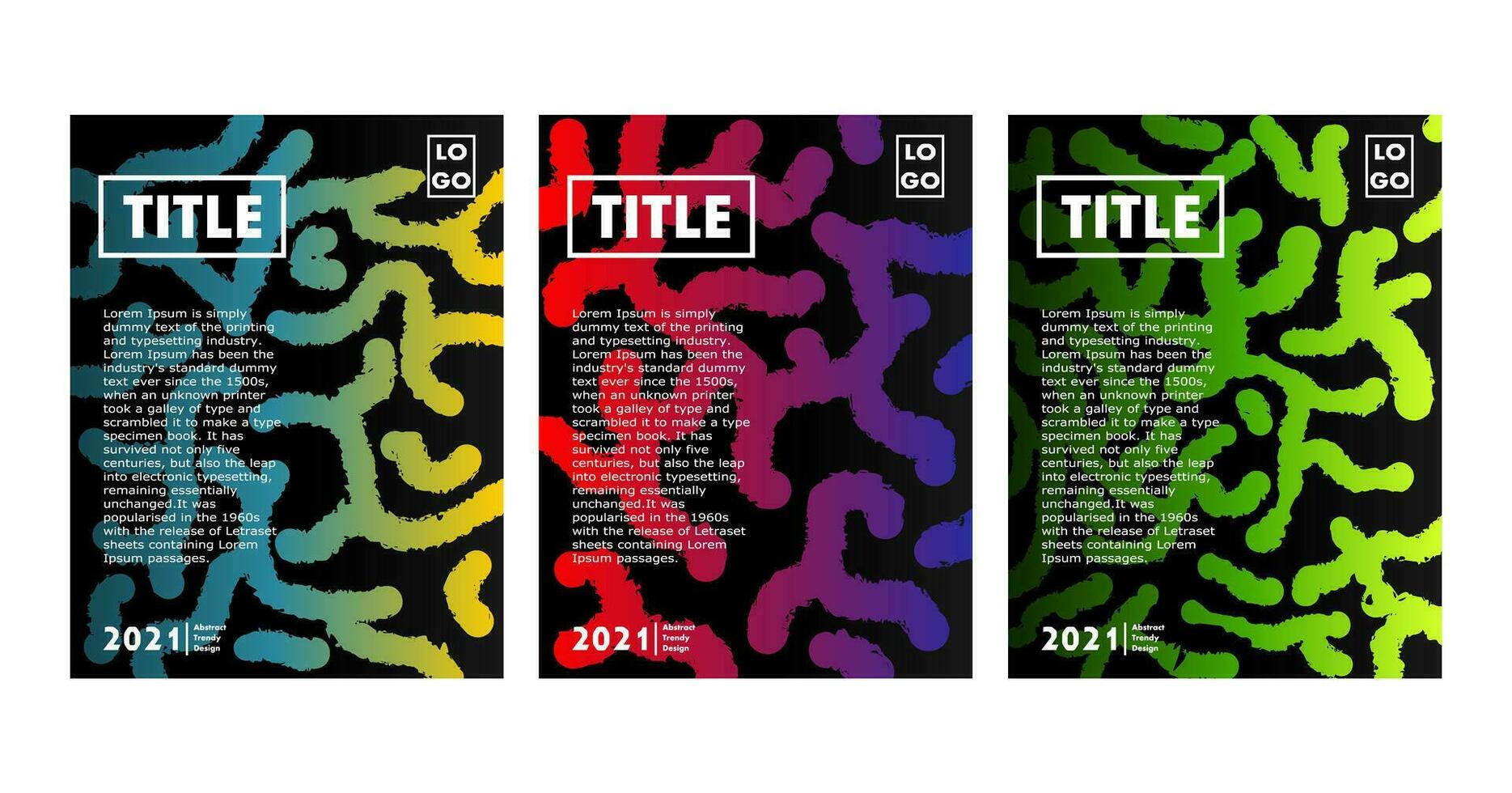Modern cover book design with abstract lines. Design template with elegant texture gradient. Colorful brush with blue, yellow, pink, purple, green. Design for banner, cover book, poster, magazine. vector