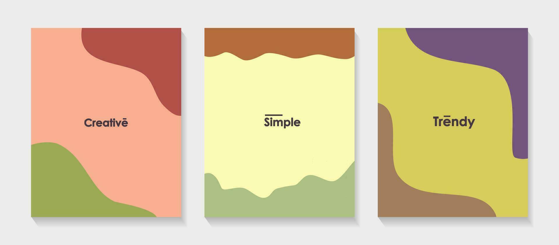 Set of simple creative cover. design with soft or pastel color. Trendy simple design for card, cover book, poster, magazine, template, social media, brochure. vector