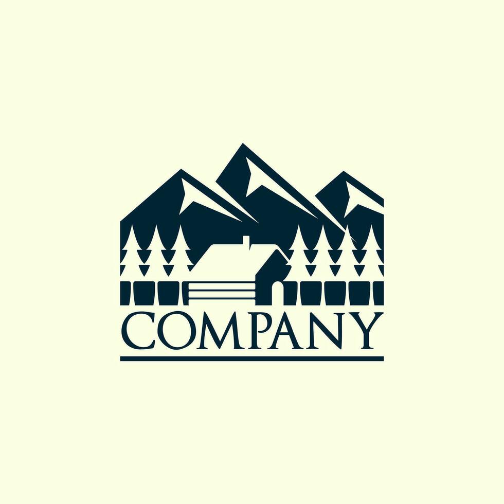 Modern mountain cabins logo illustration design vector