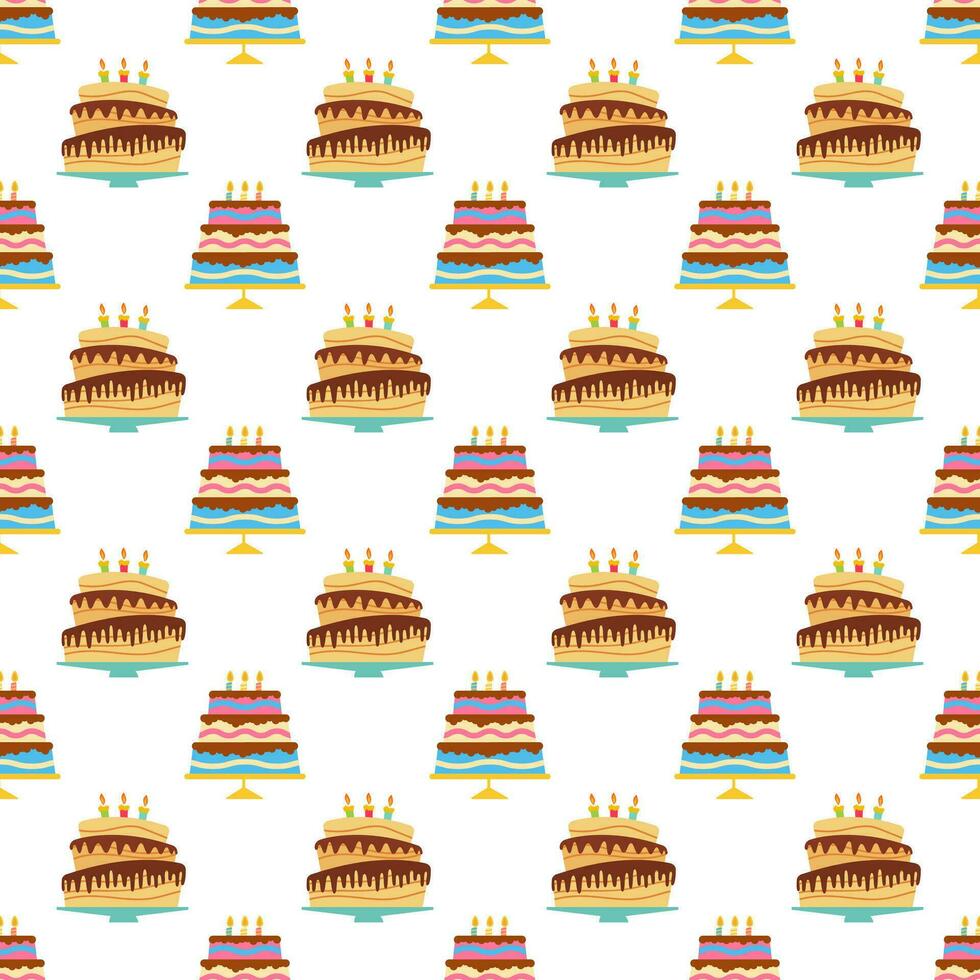Seamless Pattern with colorful sweet cakes vector
