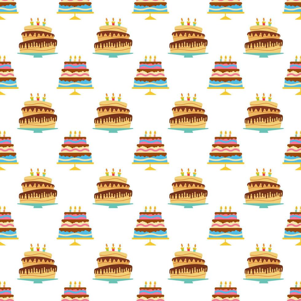 Seamless Pattern with colorful sweet cakes vector